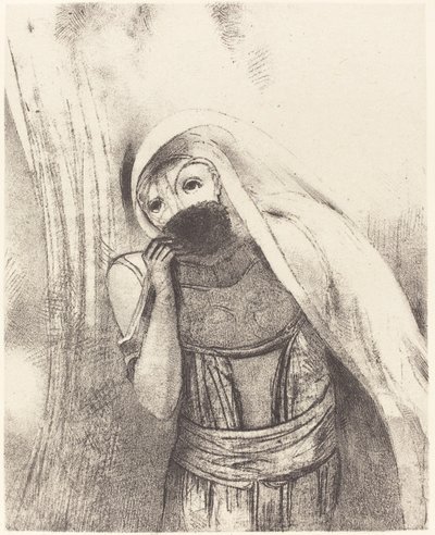 Elle tire de sa poitrine une éponge toute noire, la couvre de baisers - Odilon Redon