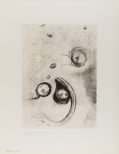 Et que des yeux sans tête flottaient comme des mollusques, planche XIII de Tentation de St. Antoine - Odilon Redon