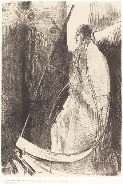 Et un autre ange sortit du temple qui est au ciel, ayant lui aussi une faucille tranchante - Odilon Redon