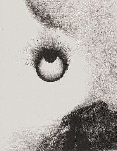 Partout des yeux enflammés, planche 9 de La Tentation de Saint Antoine (1ère série) - Odilon Redon