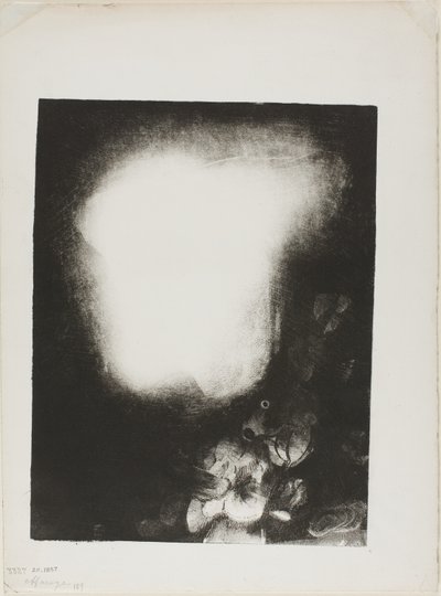 Tête de femme avec corsage de fleurs - Odilon Redon