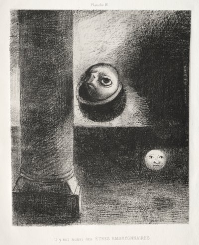 Hommage à Goya : Il y avait aussi des êtres embryonnaires, 1885 - Odilon Redon