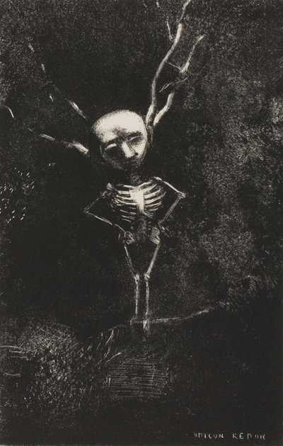 Dans le labyrinthe des branches, la figure pâle apparut, planche 2 de 7 - Odilon Redon