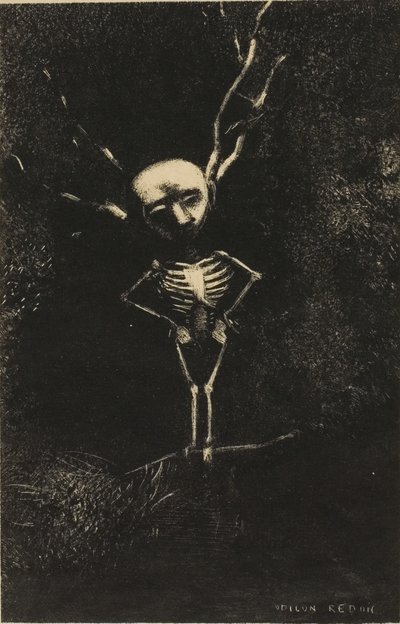 Dans le labyrinthe des branches, la figure pâle apparut, planche 2 de 7 - Odilon Redon