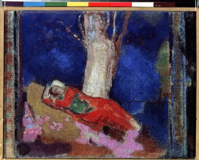 Jeune femme étendue sous un arbre - Odilon Redon