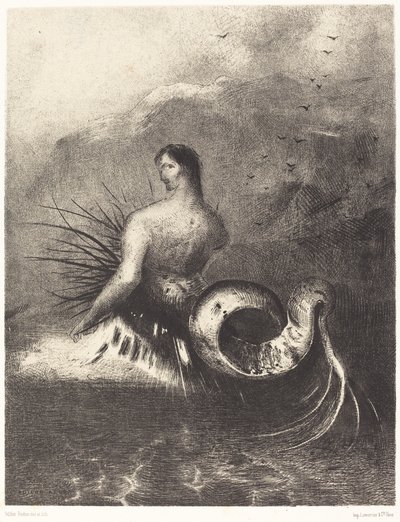 La sirène sortit des flots vêtue de dards - Odilon Redon