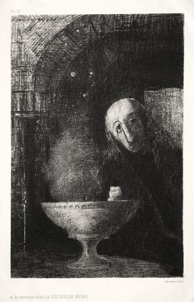 La Nuit : Et le Chercheur était Engagé dans une Recherche Infinie, 1886 - Odilon Redon