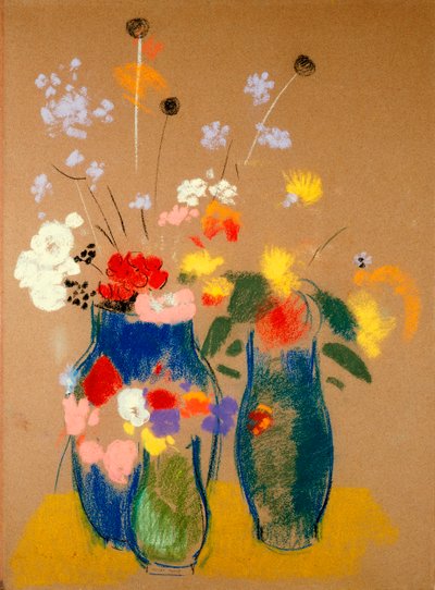 Trois vases de fleurs, vers 1908-10 - Odilon Redon