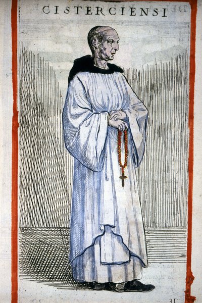 Moine cistercien. Gravure de O. Fialetti. 16ème siècle. - Odoardo Fialetti