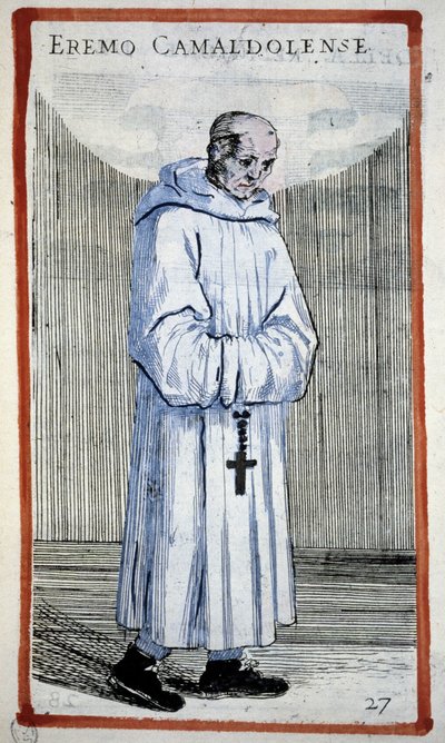 Ermite camaldule. Gravure dans O. Fialetti. 16ème siècle. - Odoardo Fialetti