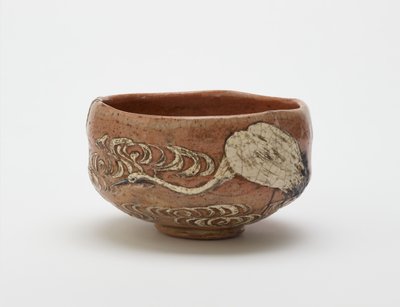 Bol à thé style Kenzan avec motif de grue et d