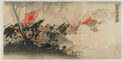 Bataille à Jinzhou, époque Meiji, 1894 - Ogata Gekko
