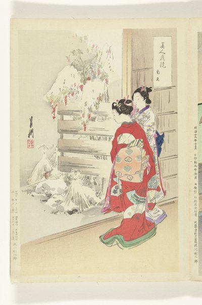Jardin enneigé (Vergelijkingen tussen schoonheden en bloemen) - Ogata Gekko