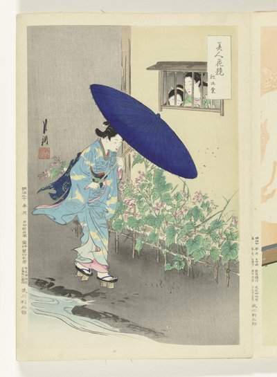 Haie en fleurs (Comparaisons entre beautés et fleurs) - Ogata Gekko
