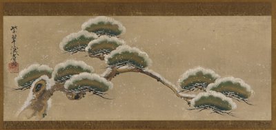 Branches de pin chargées de neige - Ogata Kenzan