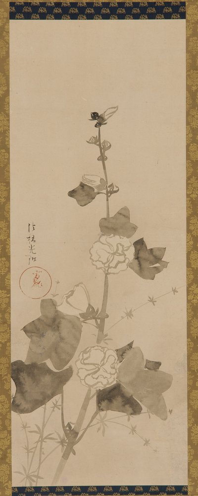 Rose trémière, période Edo, fin 17e-début 18e siècle - Ogata Korin