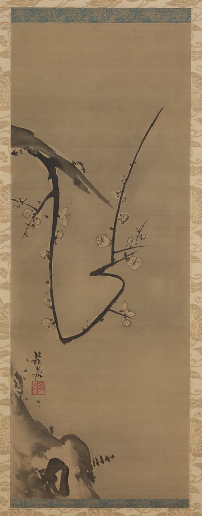 Prunus, rouleau suspendu, vers 1700 - Ogata Korin