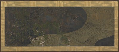 Eau courante, herbes et fleurs d