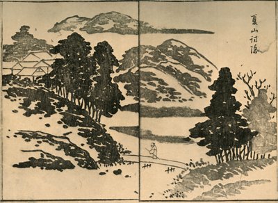 Paysage avec figure traversant un pont, 1809, 1924 - Ogura Tokei