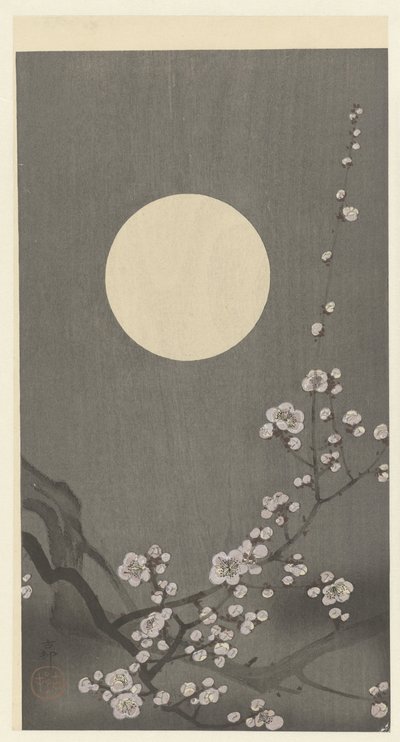 Fleurs de prunier en pleine lune - Ohara Koson