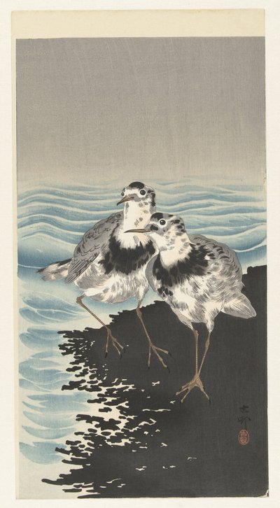 Grands bécasseaux maubèches - Ohara Koson