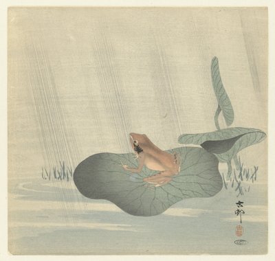 Grenouille sur une feuille de lotus - Ohara Koson