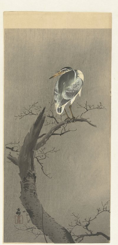 Héron sur une branche - Ohara Koson