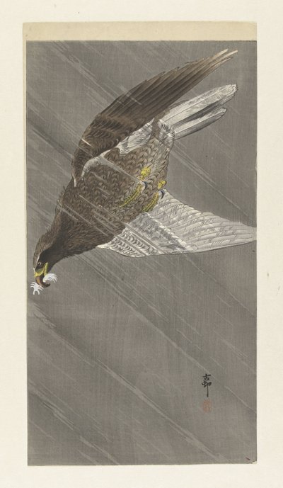 Aigle volant vers le bas - Ohara Koson