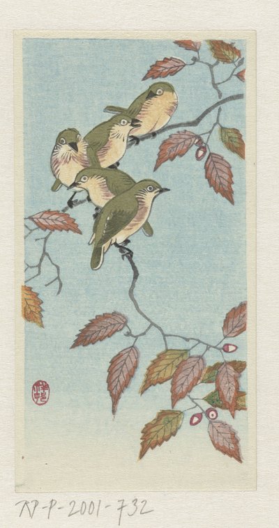 Petits oiseaux sur une branche - Ohara Koson