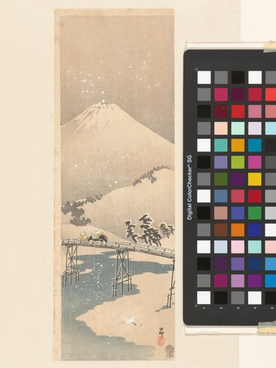 Paysage enneigé avec le mont Fuji - Ohara Koson
