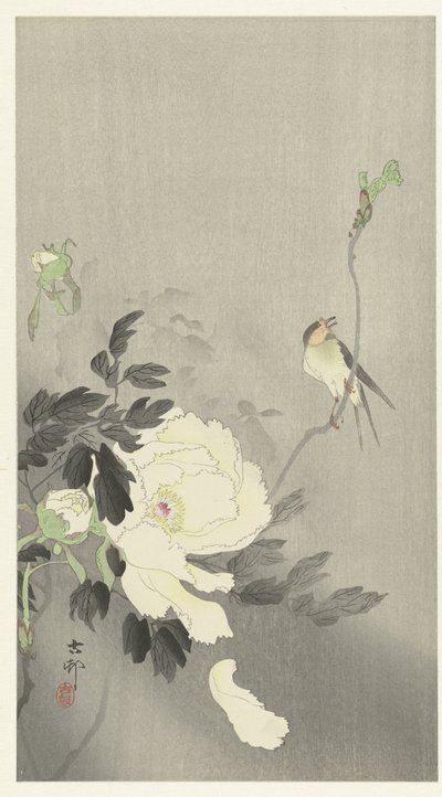 Hirondelle avec pivoine - Ohara Koson