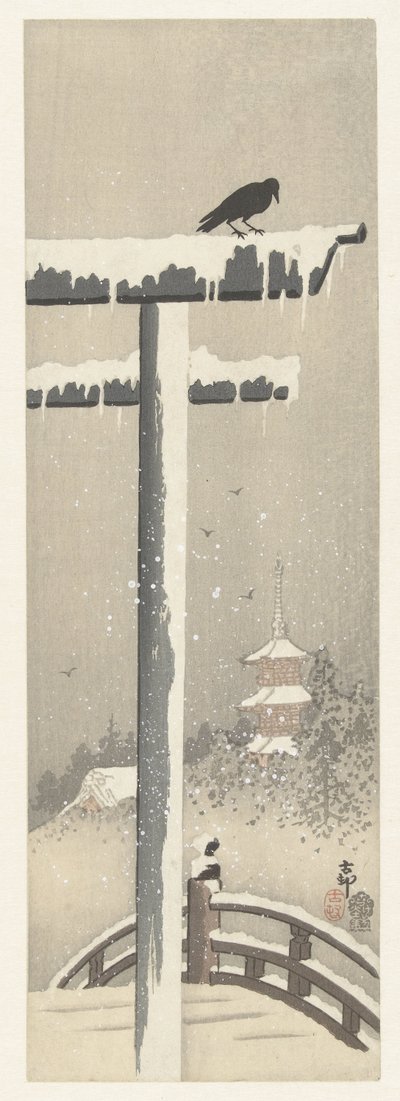 Torii dans la neige - Ohara Koson