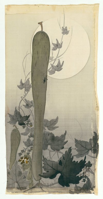 Concombre sauvage avec pleine lune - Ohara Koson