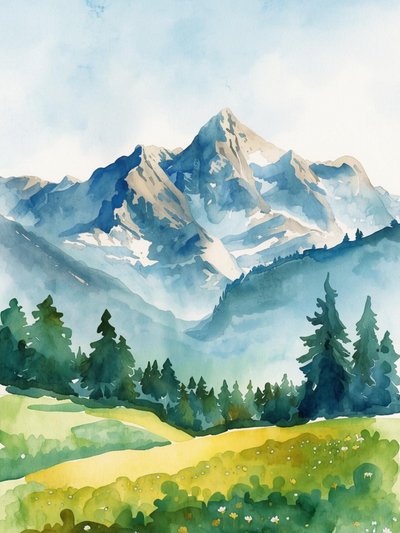 Montagnes sereines à l