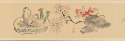 Lettre avec des fleurs - Okada Hanko