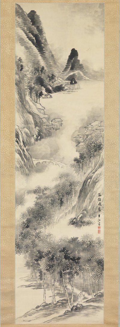 Aube brumeuse au bord de la mer - Okada Hanko