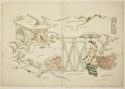 Une version moderne de Shosho visitant Komachi (Furyu Shosho kayoi Komachi) - Okumura Masanobu