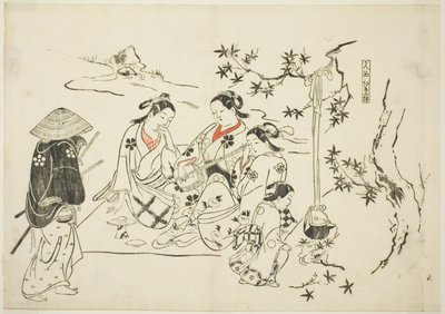 Heating Sake with Maple Leaves (Kanzake momijigari), n° 9 d