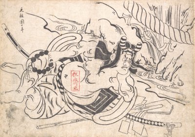 Ichikawa Danjuro I en Soga Goro, vers 1710 - Okumura Masanobu