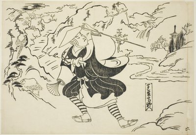 Rensho arrivant au mont Koya (Rensho Koya-iri), de la série "Scènes célèbres des pièces de marionnettes japonaises (Yamato irotake)" - Okumura Masanobu