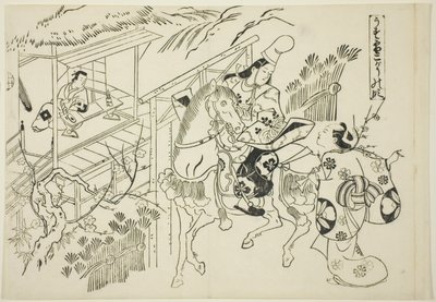 Usuyuki : La scène de Kogo (Usuyuki Kogo no dan), de la série "Scènes célèbres des pièces de marionnettes japonaises (Yamato irotake)" - Okumura Masanobu