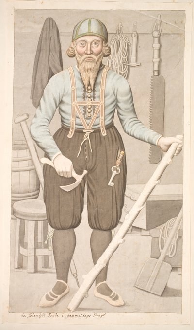 Un paysan islandais en costume ancien - Olavius