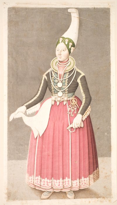 Femme en costume paysan islandais - Olavius