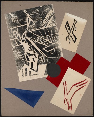 Illustration pour le livre La Guerre par Aleksey Kruchenykh, 1916 - Olga Rozanova