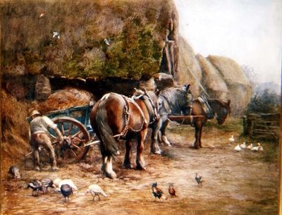 Une Cour de Ferme en Novembre - Oliver Baker