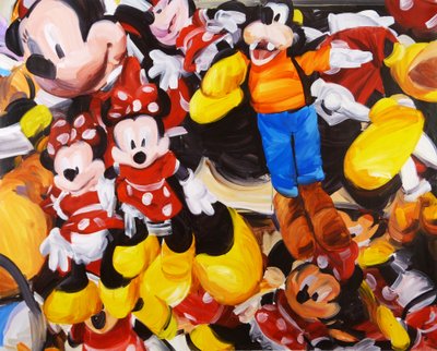 La chute des anges rebelles, 2014 (acrylique sur toile) - Olivier Morel