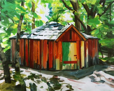 La maison dans la forêt, 2014 (acrylic on canvas) - Olivier Morel