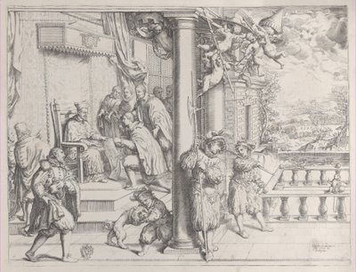 Un jeune homme présentant sa thèse au cardinal Aldobrandini, 1620 - Oliviero Gatti
