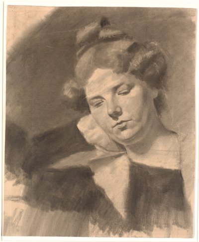 Portrait de Kathrine (Ketty) Mathilde Antonia Nielsen, née Rask. (née en 1878, mariée au sculpteur Kai Nielsen dans son premier mariage.) - Oluf Hartmann