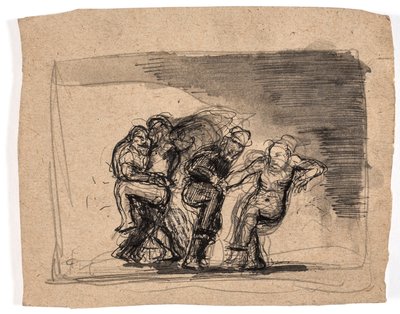 Deux couples se battant, à gauche : Jacob et l
